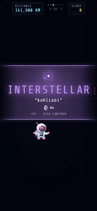 An Interstellar answer landing on a phone, worth 85 points